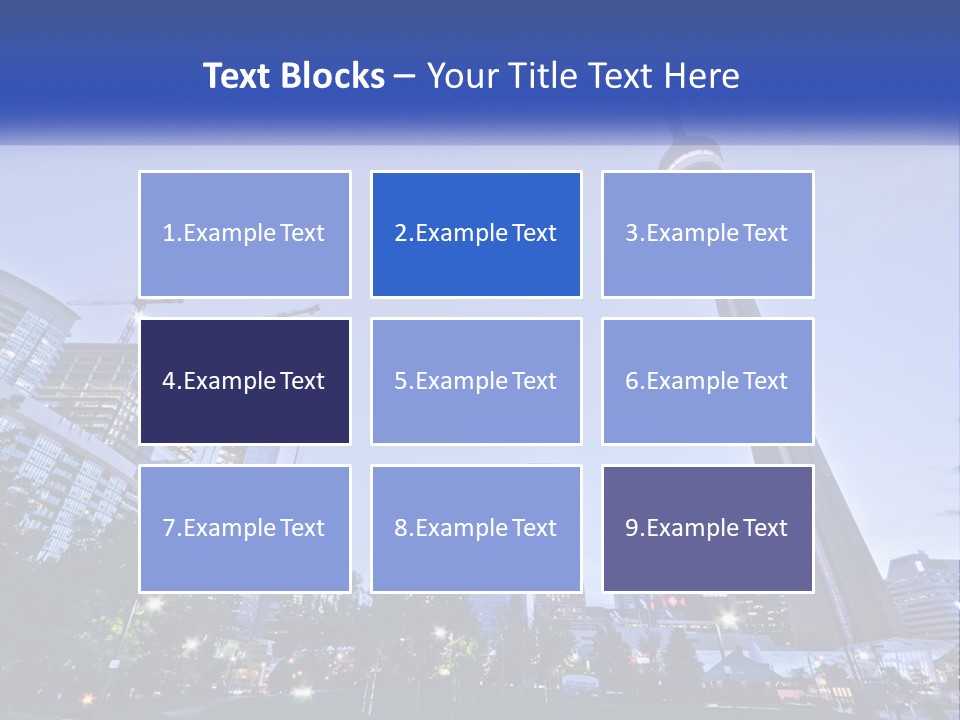 A Picture Of A Tall Building With A Sky Line In The Background PowerPoint Template