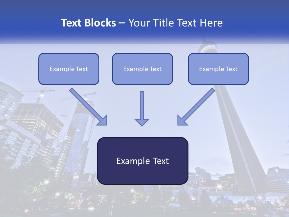 A Picture Of A Tall Building With A Sky Line In The Background PowerPoint Template