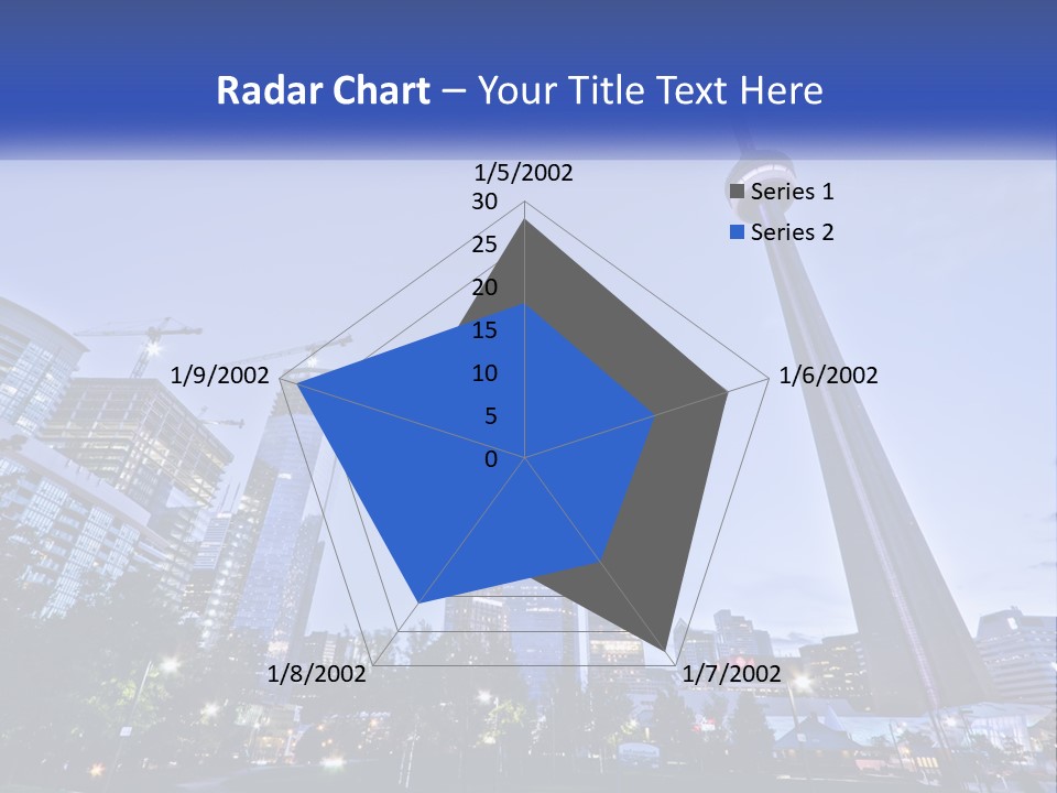 A Picture Of A Tall Building With A Sky Line In The Background PowerPoint Template