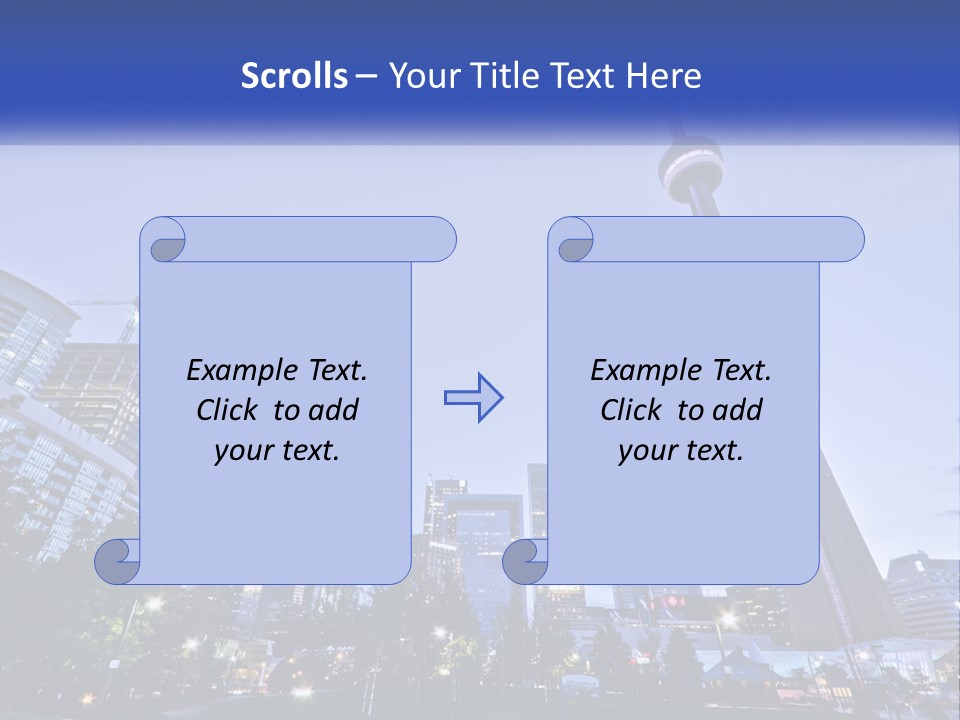 A Picture Of A Tall Building With A Sky Line In The Background PowerPoint Template