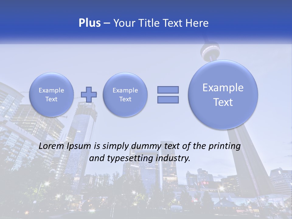 A Picture Of A Tall Building With A Sky Line In The Background PowerPoint Template