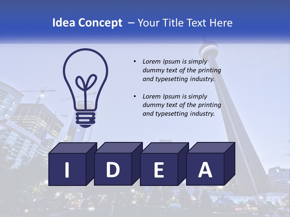 A Picture Of A Tall Building With A Sky Line In The Background PowerPoint Template