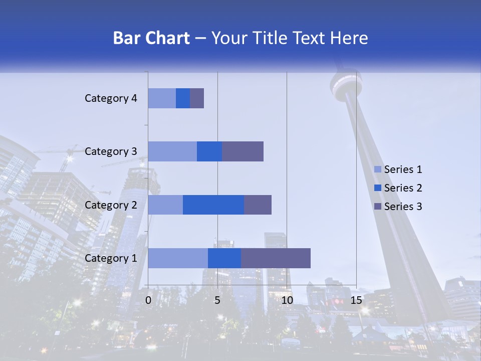A Picture Of A Tall Building With A Sky Line In The Background PowerPoint Template