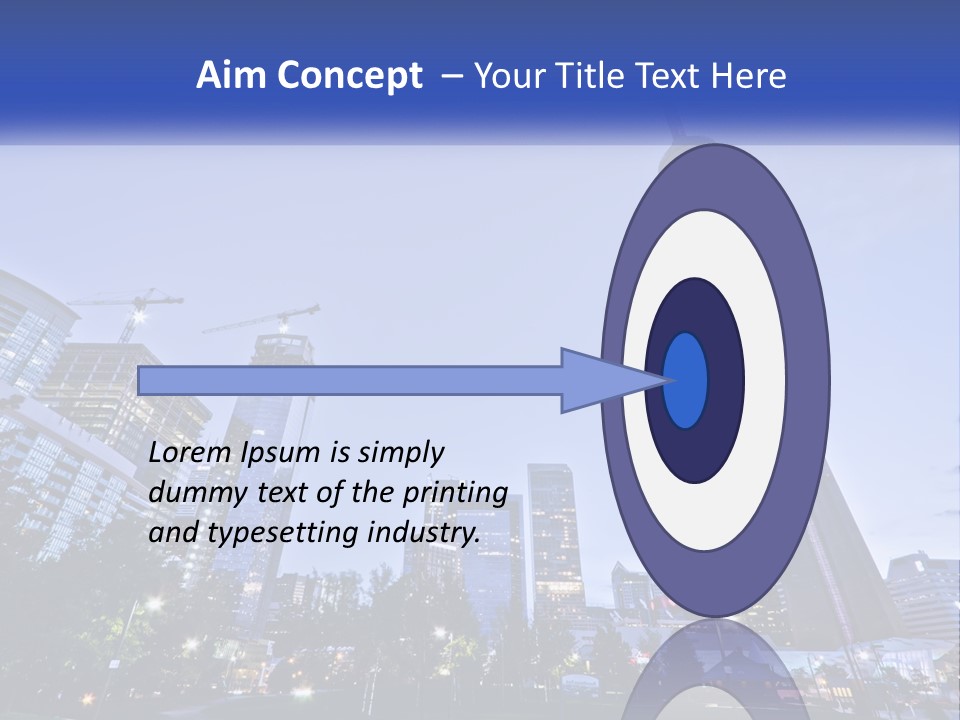 A Picture Of A Tall Building With A Sky Line In The Background PowerPoint Template