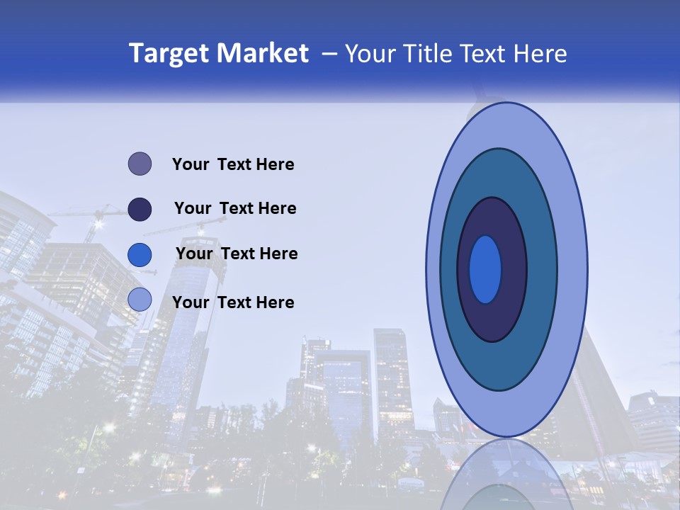 A Picture Of A Tall Building With A Sky Line In The Background PowerPoint Template