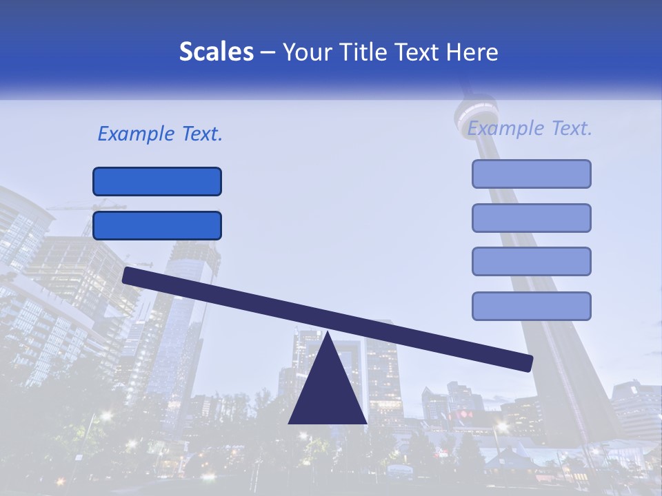 A Picture Of A Tall Building With A Sky Line In The Background PowerPoint Template