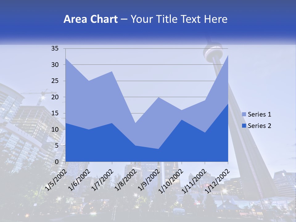 A Picture Of A Tall Building With A Sky Line In The Background PowerPoint Template