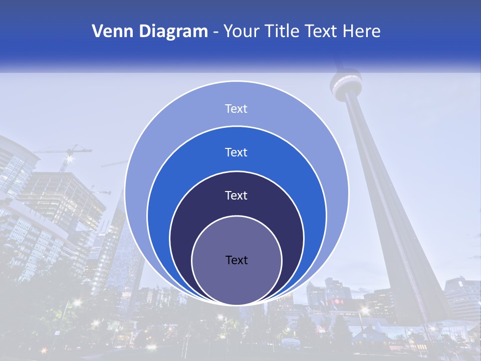 A Picture Of A Tall Building With A Sky Line In The Background PowerPoint Template