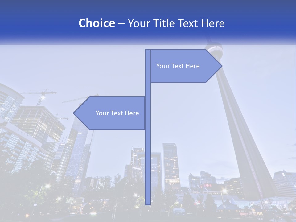 A Picture Of A Tall Building With A Sky Line In The Background PowerPoint Template