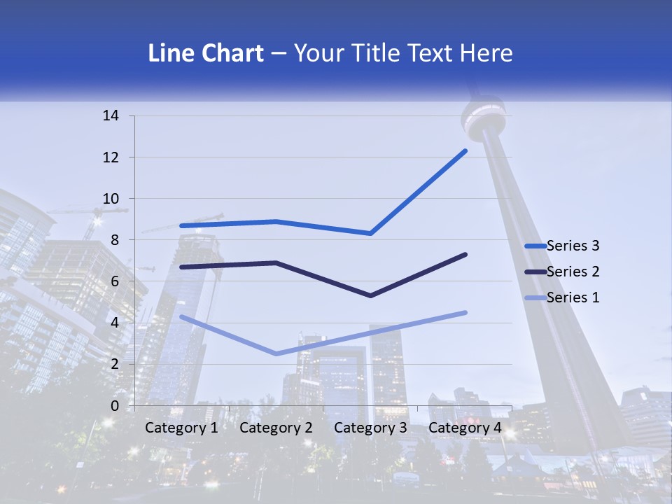 A Picture Of A Tall Building With A Sky Line In The Background PowerPoint Template