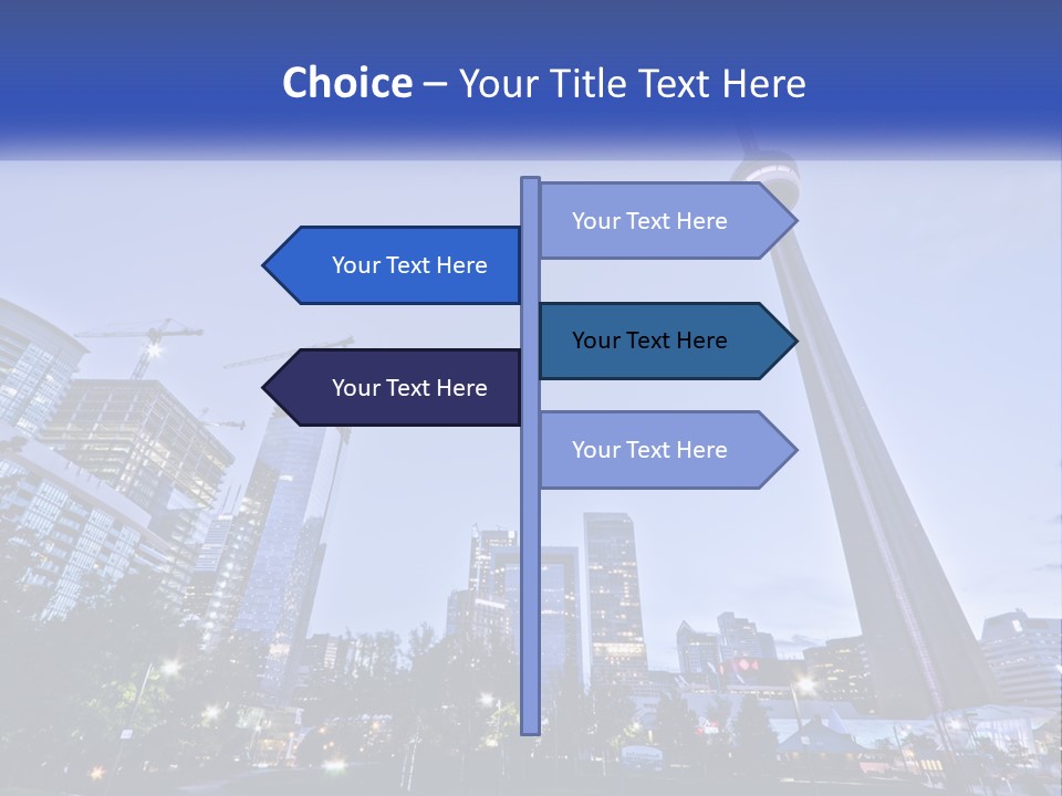 A Picture Of A Tall Building With A Sky Line In The Background PowerPoint Template