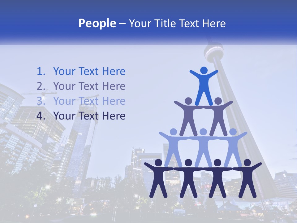 A Picture Of A Tall Building With A Sky Line In The Background PowerPoint Template