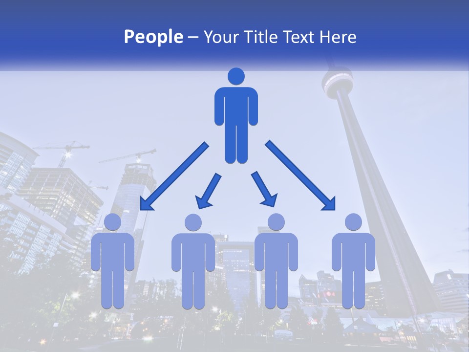 A Picture Of A Tall Building With A Sky Line In The Background PowerPoint Template