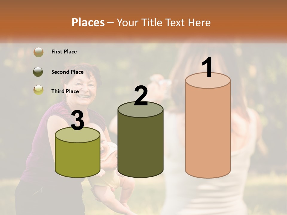 A Woman Taking A Picture Of A Woman Holding A Baby PowerPoint Template