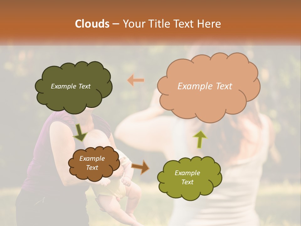 A Woman Taking A Picture Of A Woman Holding A Baby PowerPoint Template