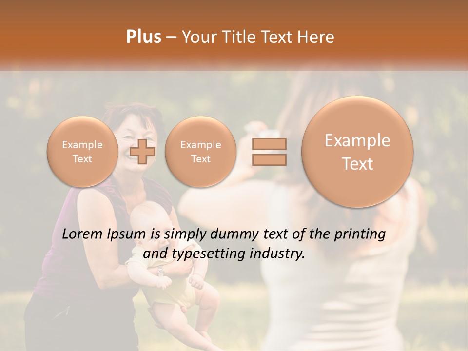 A Woman Taking A Picture Of A Woman Holding A Baby PowerPoint Template