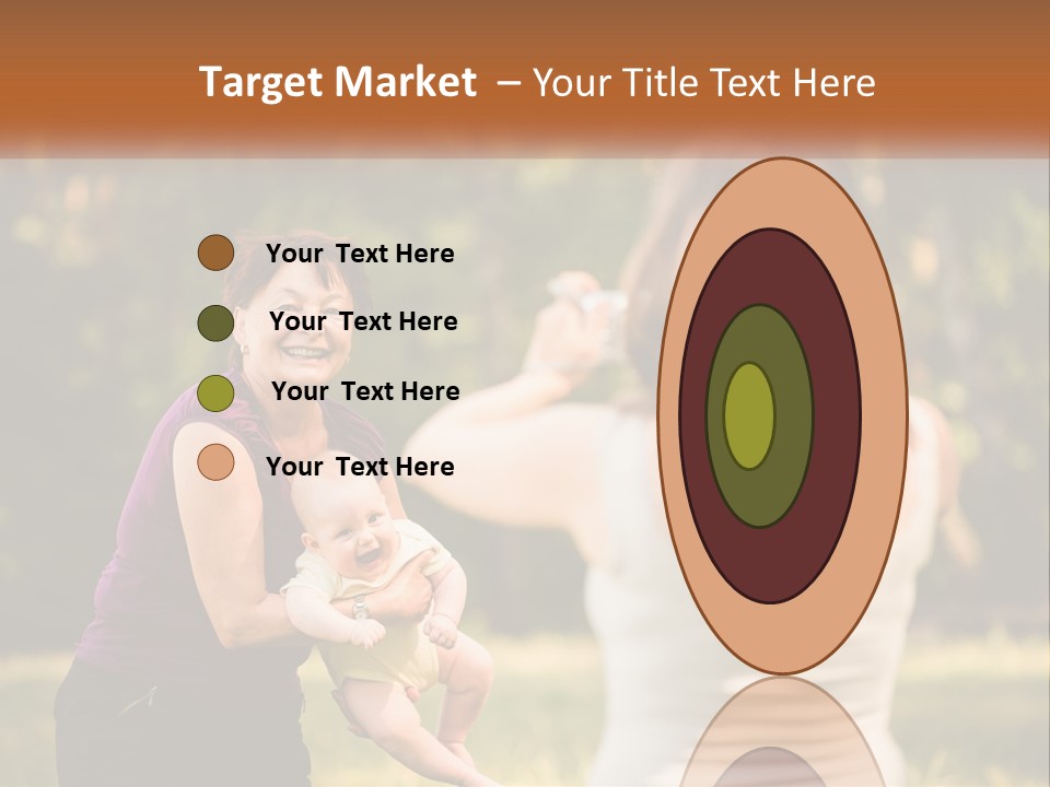 A Woman Taking A Picture Of A Woman Holding A Baby PowerPoint Template