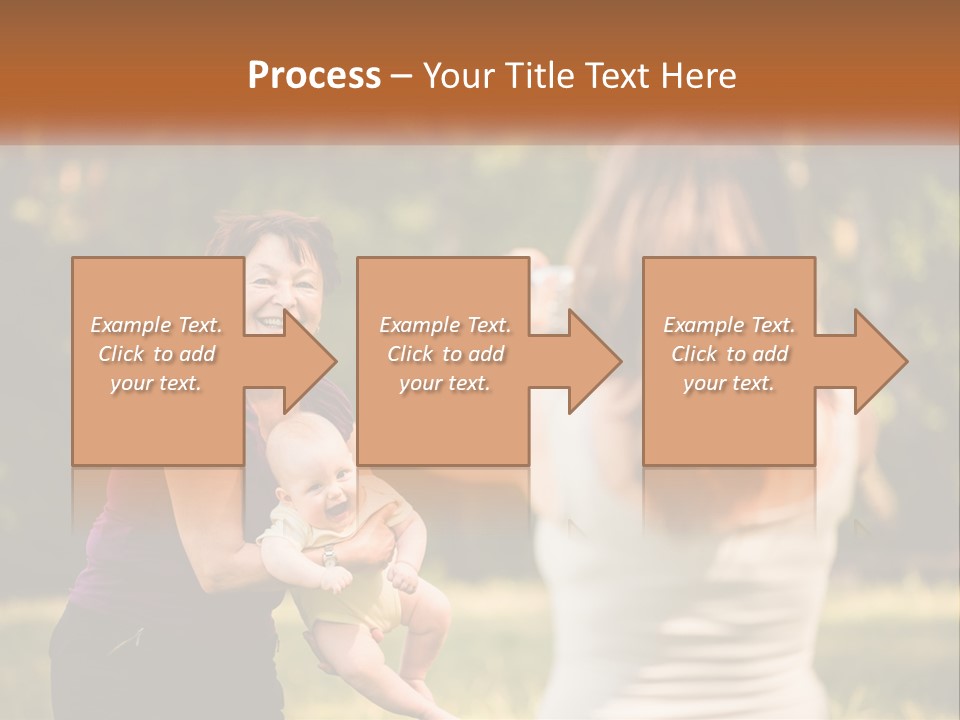 A Woman Taking A Picture Of A Woman Holding A Baby PowerPoint Template