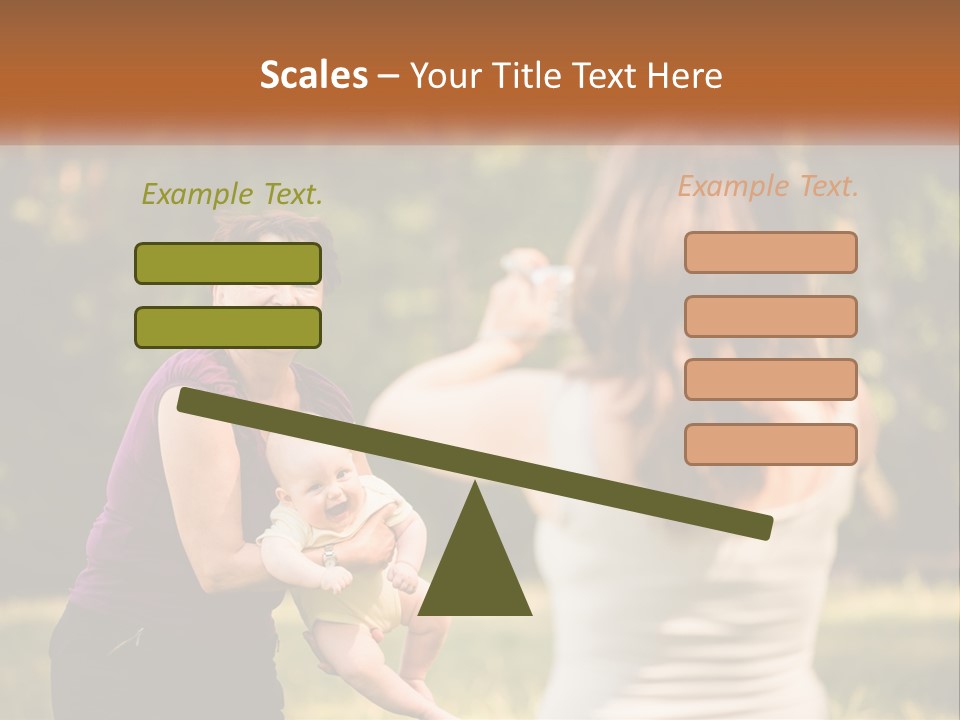 A Woman Taking A Picture Of A Woman Holding A Baby PowerPoint Template