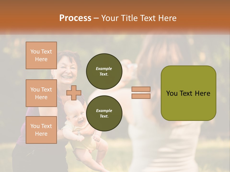 A Woman Taking A Picture Of A Woman Holding A Baby PowerPoint Template