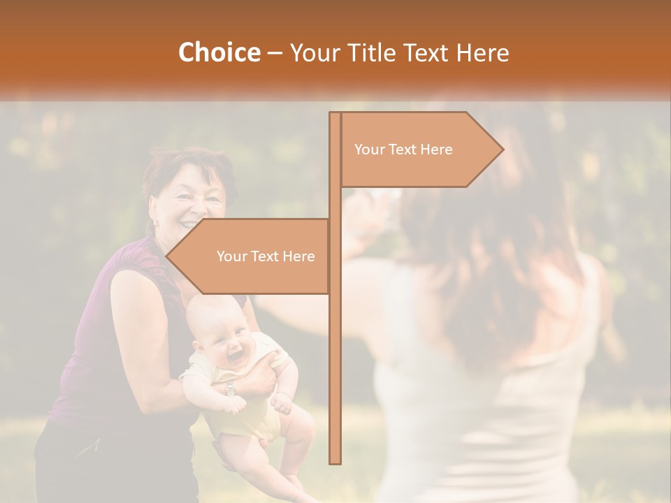 A Woman Taking A Picture Of A Woman Holding A Baby PowerPoint Template