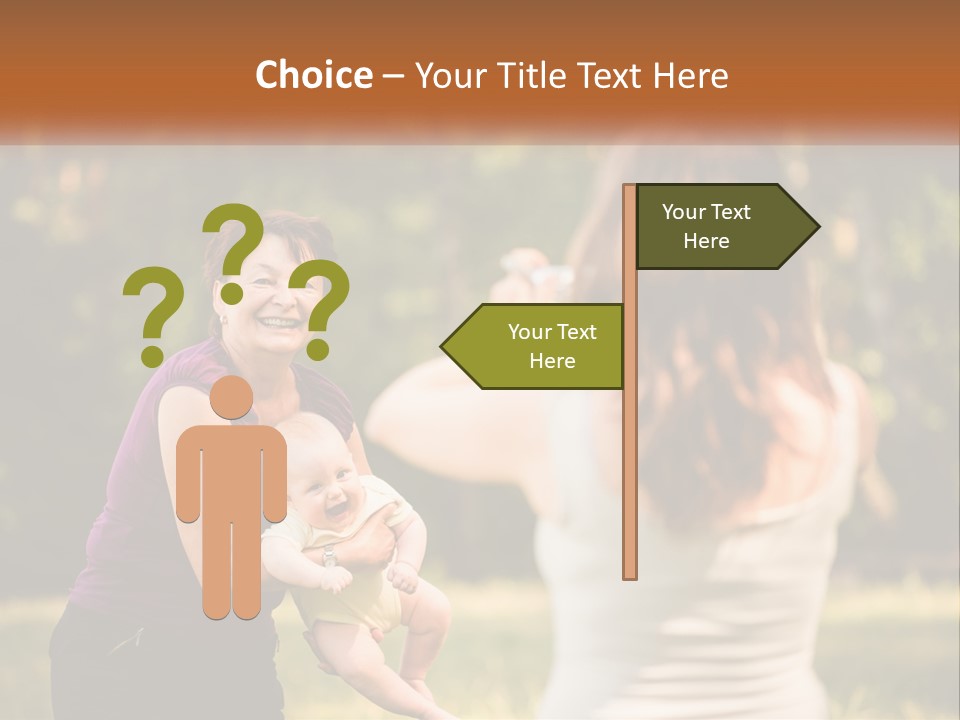 A Woman Taking A Picture Of A Woman Holding A Baby PowerPoint Template