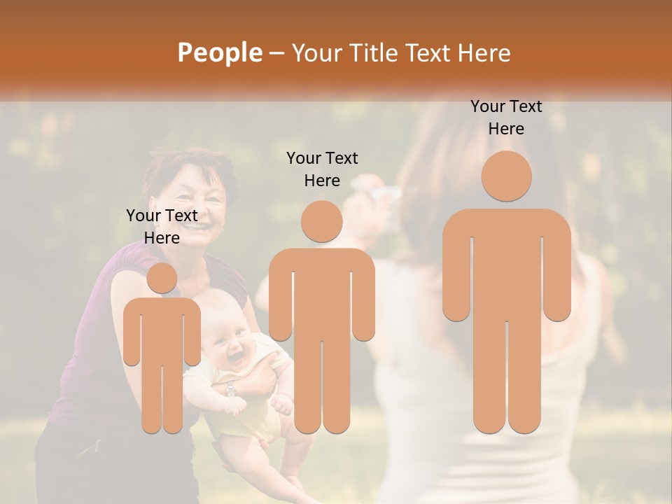 A Woman Taking A Picture Of A Woman Holding A Baby PowerPoint Template