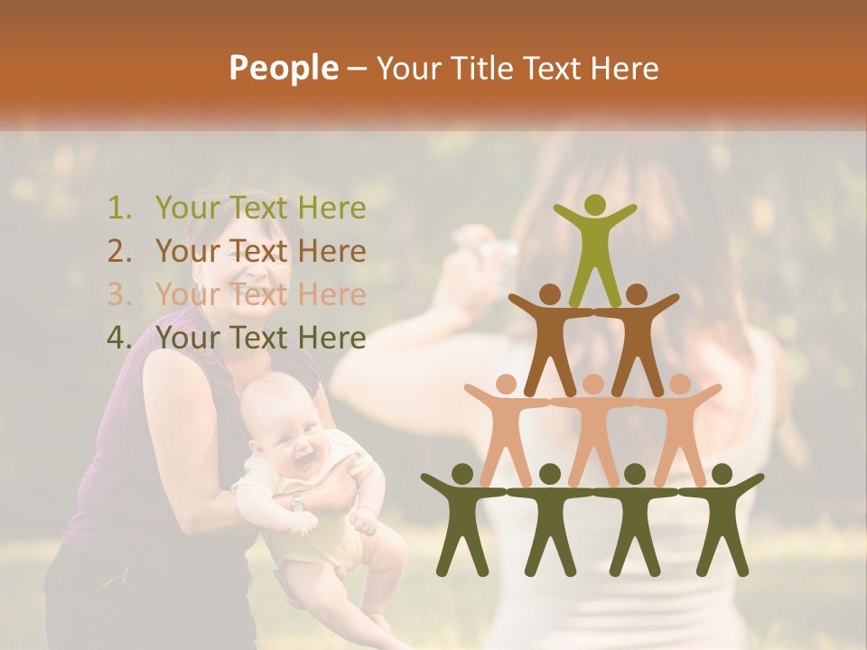 A Woman Taking A Picture Of A Woman Holding A Baby PowerPoint Template