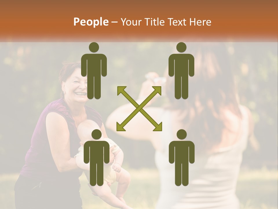 A Woman Taking A Picture Of A Woman Holding A Baby PowerPoint Template