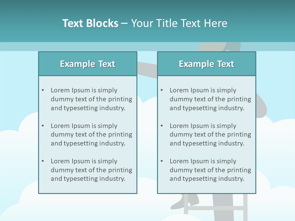 A Man On A Ladder Pointing To The Sky PowerPoint Template