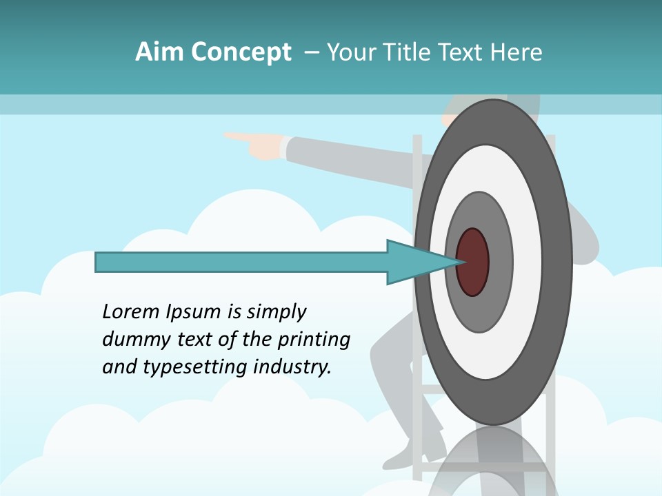 A Man On A Ladder Pointing To The Sky PowerPoint Template