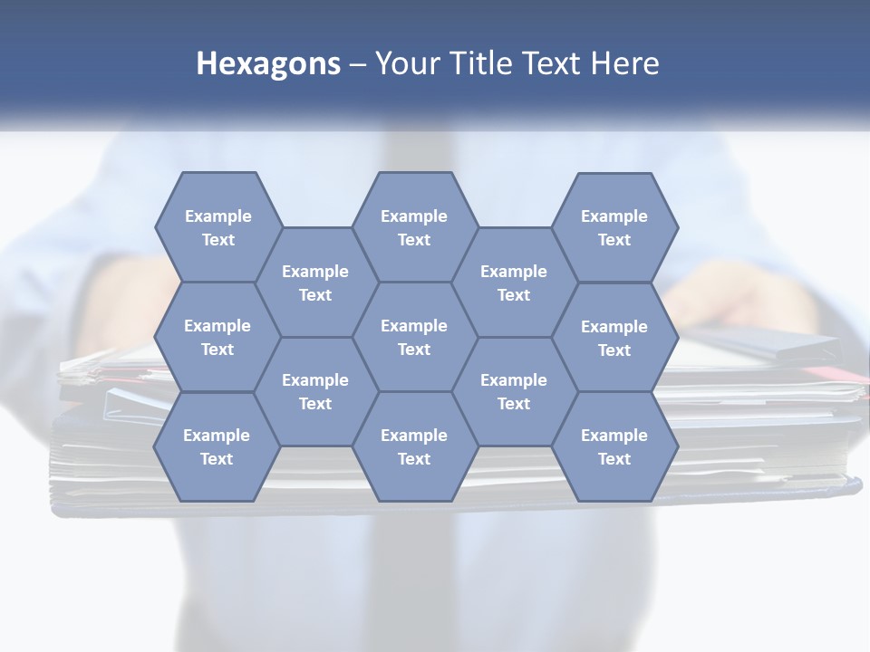 A Man Holding A Stack Of Files In His Hands PowerPoint Template