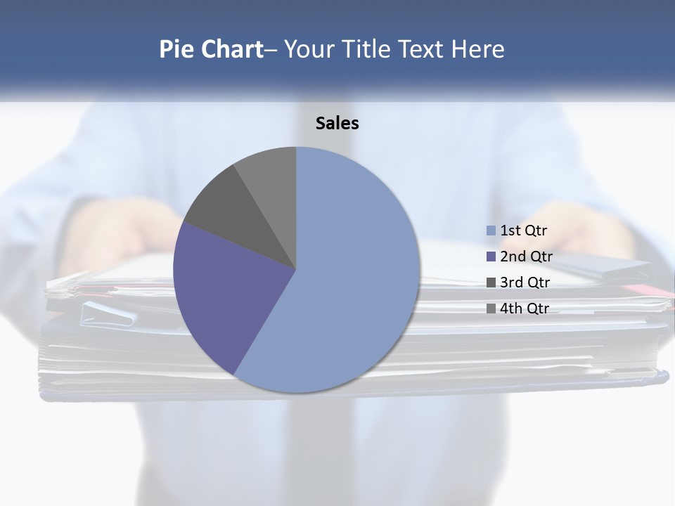 A Man Holding A Stack Of Files In His Hands PowerPoint Template