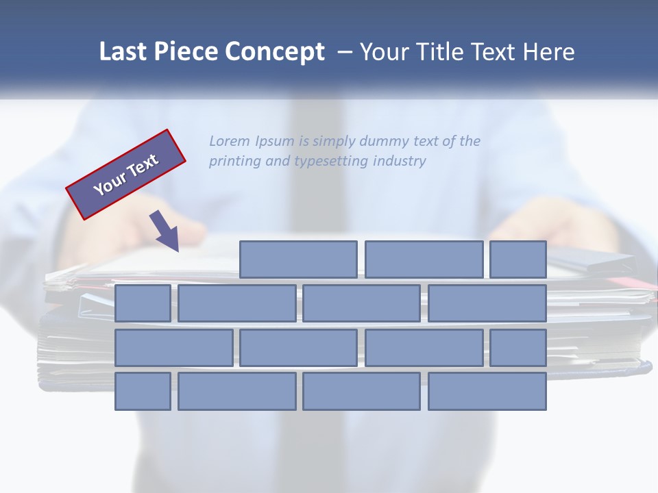 A Man Holding A Stack Of Files In His Hands PowerPoint Template