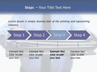 A Man Holding A Stack Of Files In His Hands PowerPoint Template