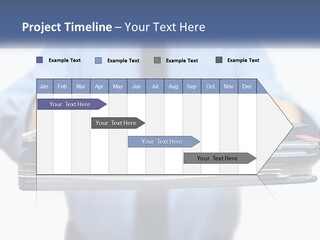 A Man Holding A Stack Of Files In His Hands PowerPoint Template