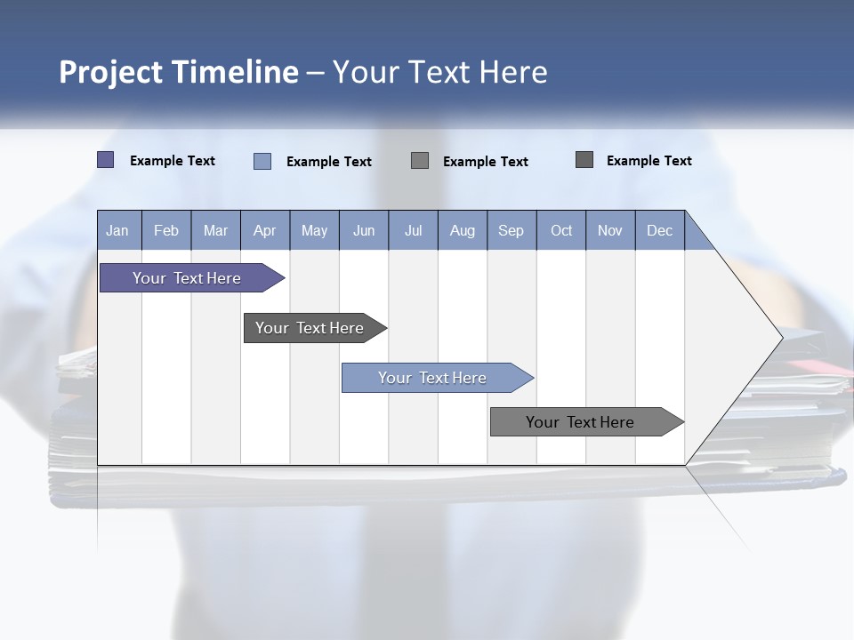A Man Holding A Stack Of Files In His Hands PowerPoint Template