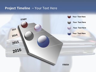 A Man Holding A Stack Of Files In His Hands PowerPoint Template