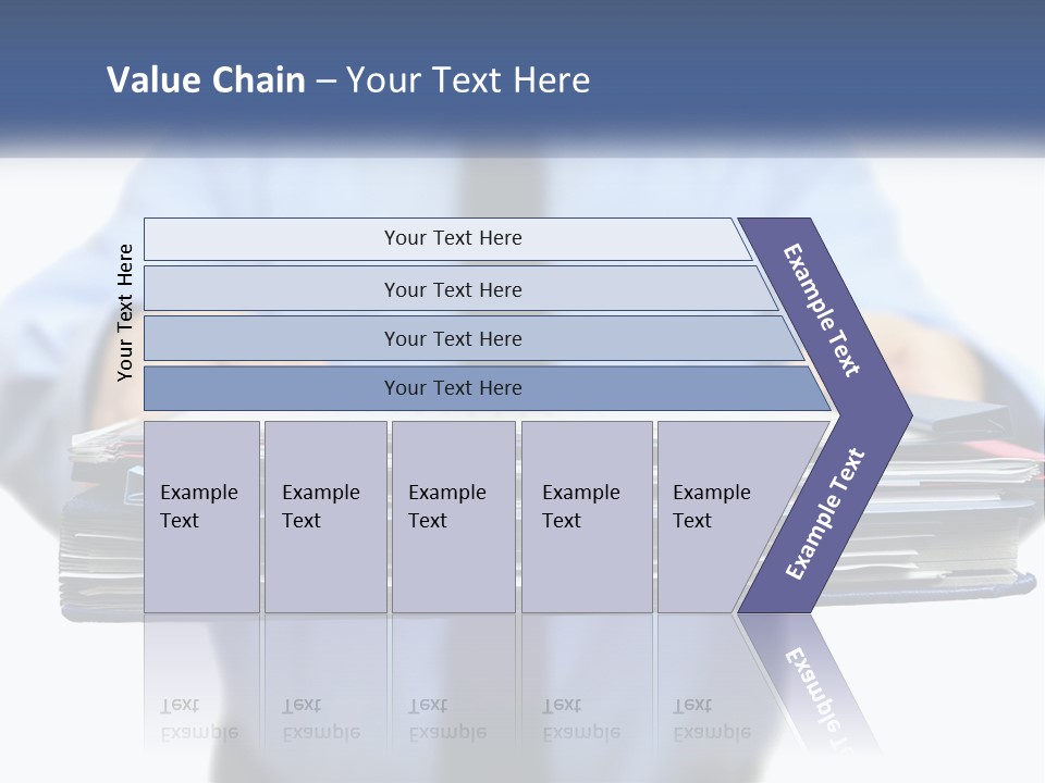 A Man Holding A Stack Of Files In His Hands PowerPoint Template
