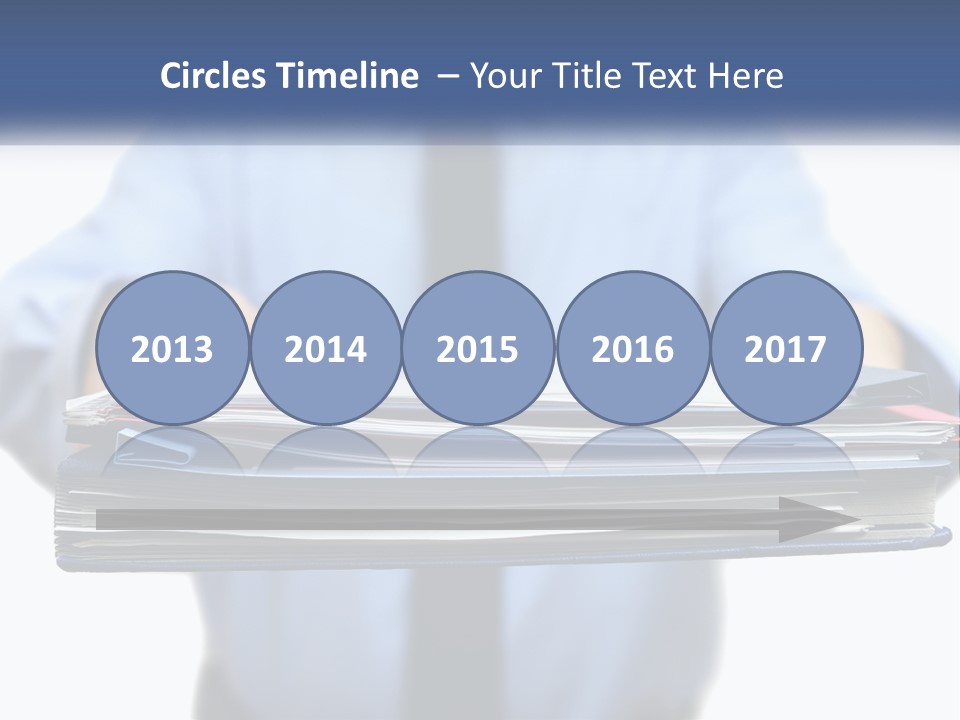 A Man Holding A Stack Of Files In His Hands PowerPoint Template