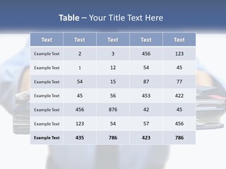 A Man Holding A Stack Of Files In His Hands PowerPoint Template