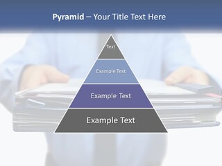 A Man Holding A Stack Of Files In His Hands PowerPoint Template