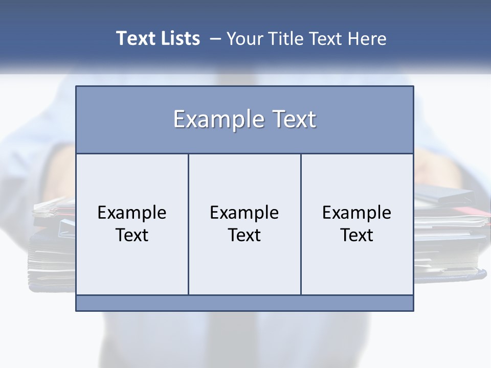 A Man Holding A Stack Of Files In His Hands PowerPoint Template