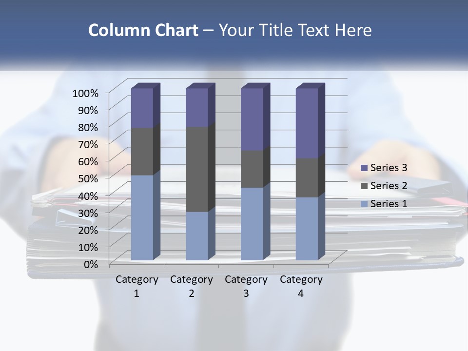 A Man Holding A Stack Of Files In His Hands PowerPoint Template