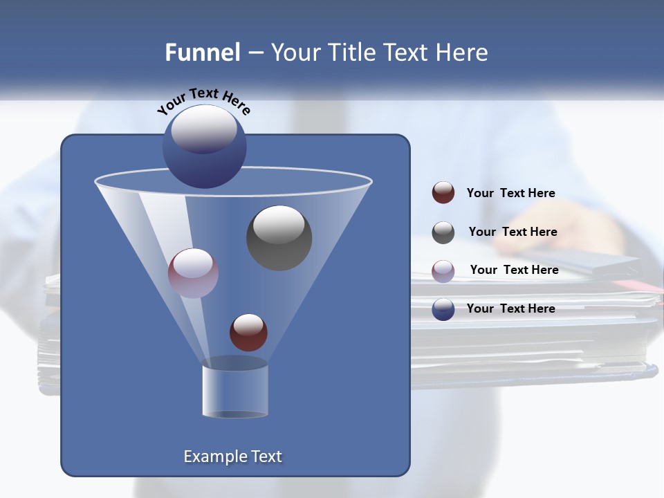 A Man Holding A Stack Of Files In His Hands PowerPoint Template