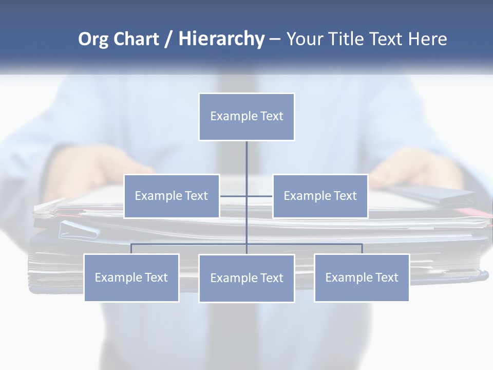A Man Holding A Stack Of Files In His Hands PowerPoint Template