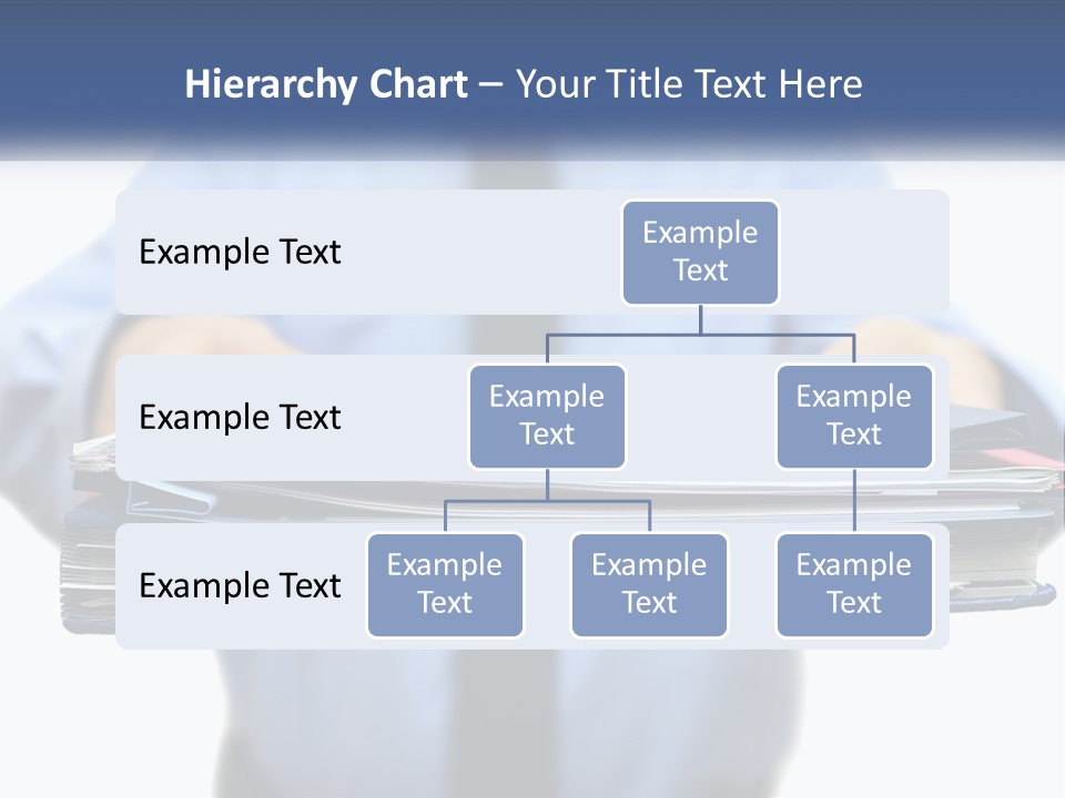 A Man Holding A Stack Of Files In His Hands PowerPoint Template