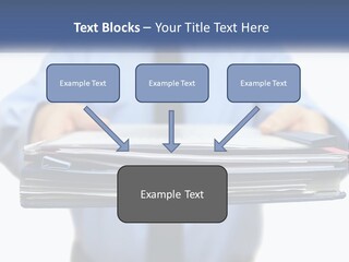 A Man Holding A Stack Of Files In His Hands PowerPoint Template