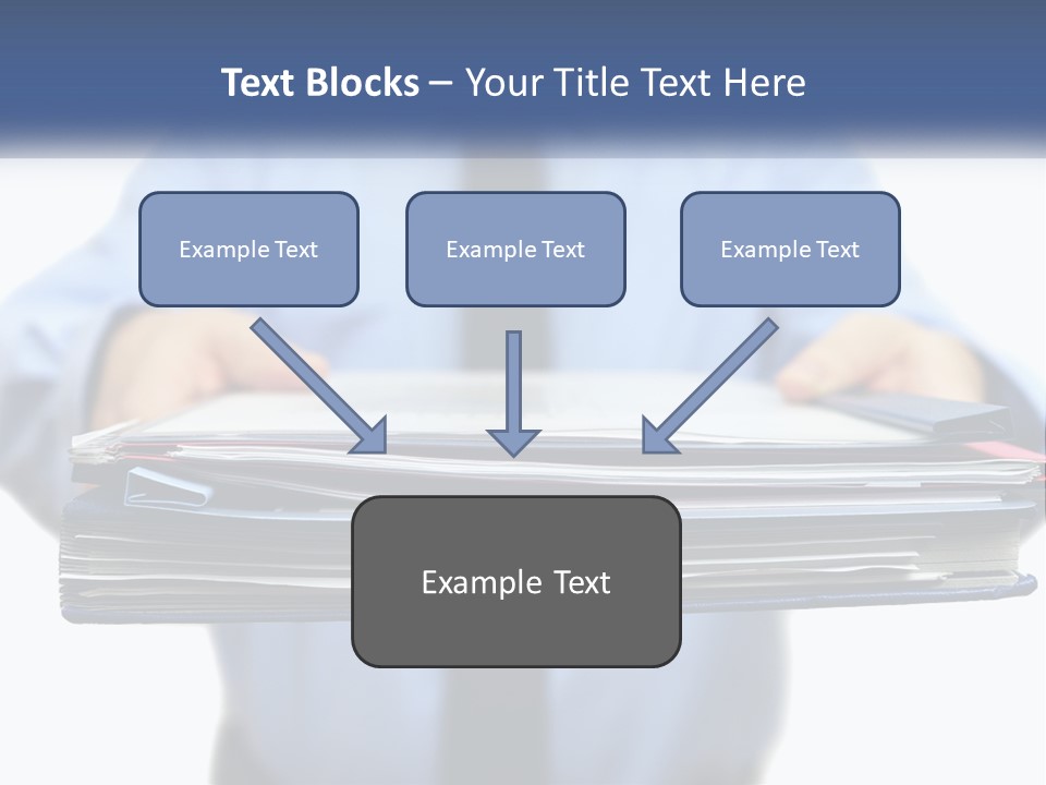 A Man Holding A Stack Of Files In His Hands PowerPoint Template