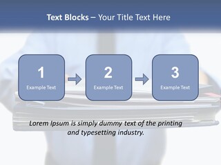 A Man Holding A Stack Of Files In His Hands PowerPoint Template